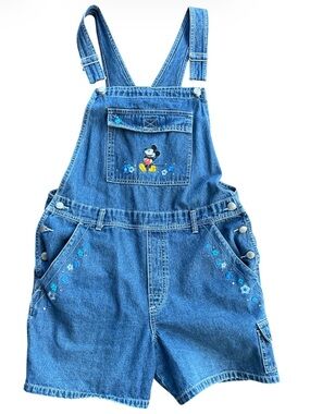 Authentic 1990’s Disney Mickey Mouse embroidery Deniem short overhauls size med